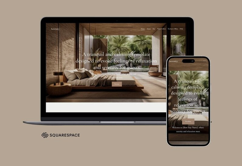 Serenity Slow Stay Squarespace Template